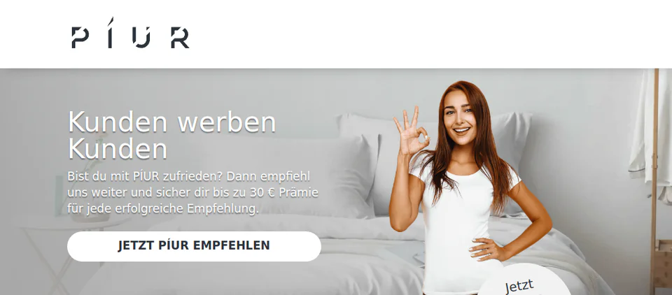 Startansicht der Empfehlungsseite von PÍUR