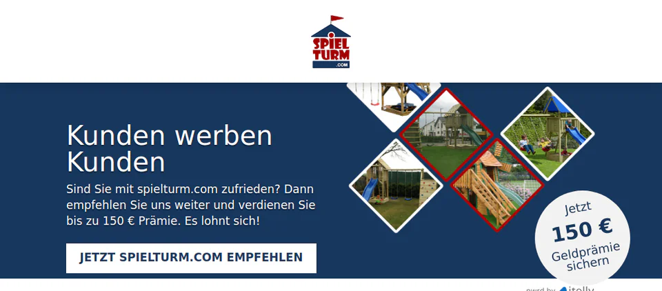 Startansicht der Empfehlungsseite von spielturm.com